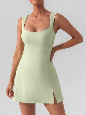 New Sexy Sling Solid Color Yoga Tennis One-piece Dresses