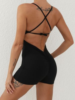 Strappy Peach Butt Sweatpants Aerial Yoga Bodysuit