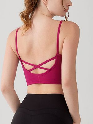 French Breathable U-Cross Spaghetti Strap Back Bra