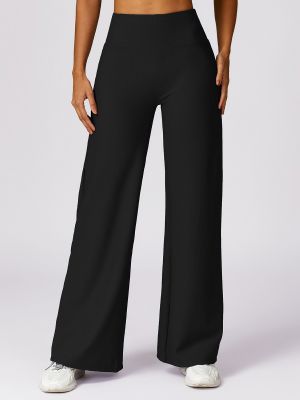 Threaded High-Waisted Versatile Outer Wear Straight Wide Leggings