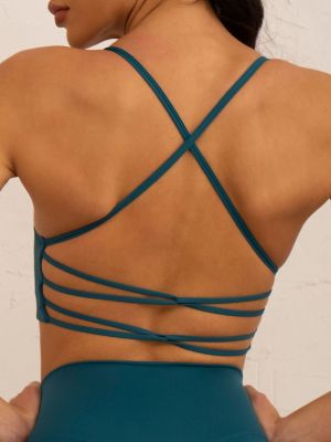 Breathable Spaghetti Straps Beautiful Back Outer Wear Sports Bra Yoga Wear Set