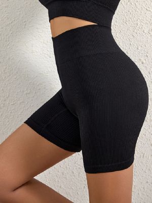 High Waisted Hip Lift Tummy Tuck Fitness Shorts