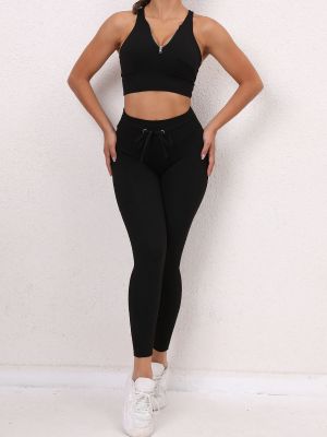 Peach Butt Drawstring Pant Workout Set