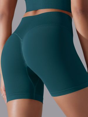 Seamless Solid Color Crossover Beauty Back Yoga Shorts