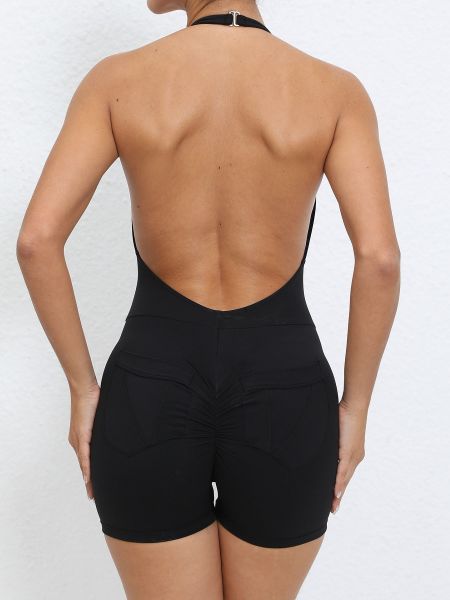 Neck Pocket Nude Hip Lift Back Yoga Bodysuit